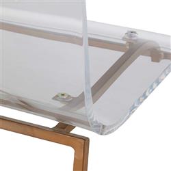King Modern Clear Acrylic Seat Antique Gold Base Counter Stool|