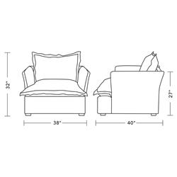 Alanna Modern Classic Braden Bisque Arm Chair|