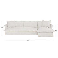 Alanna Modern Classic Ashford Cream Performance 2-Piece Sectional - 133"W|