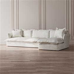 Alanna Modern Classic Braden Bisque 2-Piece Sectional - 133"W|