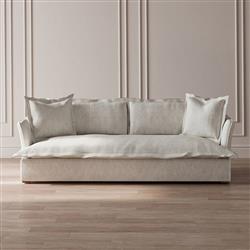 Alanna Modern Classic Ashford Cream Performance Sofa - 98"W|