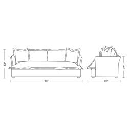 Alanna Modern Classic Ashford Cream Performance Sofa - 98"W|