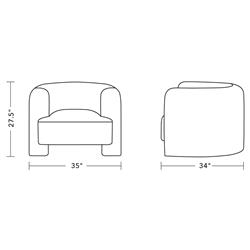 Isla Modern Classic Contessa Blush Performance Barrel Chair|