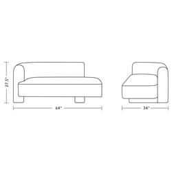 Isla Modern Classic Oslo Ivory Performance Chaise Lounge|