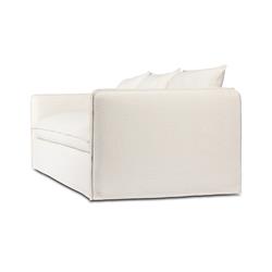 Andrew Modern Off White Linen Slipcovered Outdoor Sofa - 96"W|