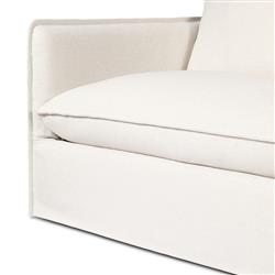 Andrew Modern Off White Linen Slipcovered Outdoor Sofa - 96"W|