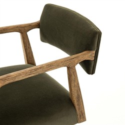 Pia Mid Century Modern Green Upholstered Velvet Swivel Office Chair|