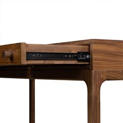 Nery Mid Century Modern Brown Walnut Wood Rectangular Office Desk|