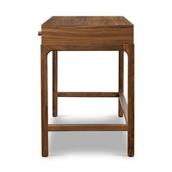 Nery Mid Century Modern Brown Walnut Wood Rectangular Office Desk|