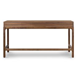 Nery Mid Century Modern Brown Walnut Wood Rectangular Office Desk|