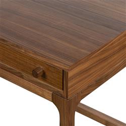 Nery Mid Century Modern Brown Walnut Wood Rectangular Office Desk|