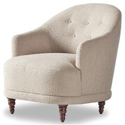Mariel French Country Beige Performance Tufted Chair|