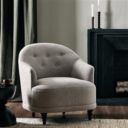 Mariel French Country Beige Performance Tufted Chair|