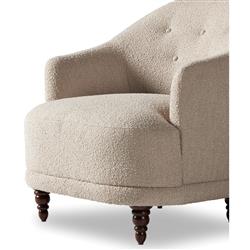 Mariel French Country Beige Performance Tufted Chair|