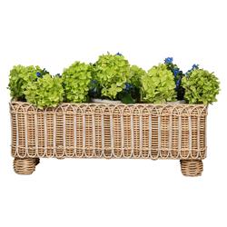 Juliska Provence Coastal Whitewash Woven Rattan Rectangular Planter|