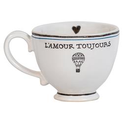 Juliska L'Amour Toujours French Country White Ceramic Cofftea Cup|