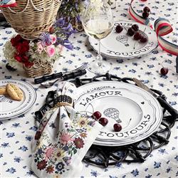 Juliska L'Amour Toujours French Country White Ceramic Salad Plate - Set of 4|