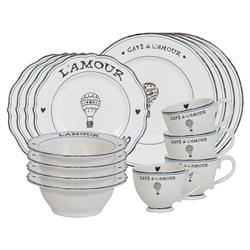 Juliska L'Amour Toujours French Country White Ceramic Dinner Plate|