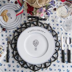 Juliska L'Amour Toujours French Country White Ceramic Dinner Plate|