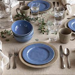 Juliska Puro Modern Classic Chambray Ceramic 4 Piece Place Setting|