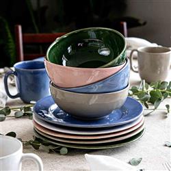 Juliska Puro Modern Classic Chambray Ceramic 4 Piece Place Setting|