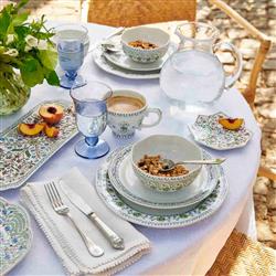 Juliska Villa Seville French Chambray Floral Ceramic 4 Piece Place Setting|