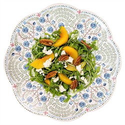 Juliska Villa Seville French Chambray Floral Ceramic Scalloped Salad Plate|