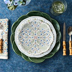 Juliska Villa Seville French Chambray Floral Ceramic Scalloped Salad Plate|