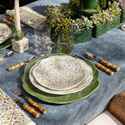 Juliska Villa Seville French Chambray Floral Ceramic Scalloped Salad Plate|