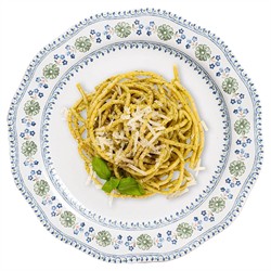 Juliska Villa Seville French Country Chambray Floral Ceramic Dinner Plate|