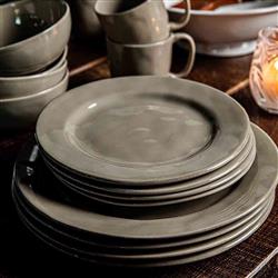 Juliska Puro Modern Classic Taupe Ceramic Dinner Plate|
