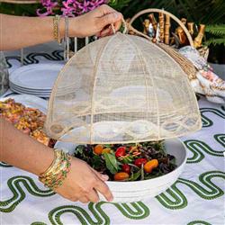 Juliska Tuileries Garden French Natural Woven Abaca Food Cover - Set of 2|