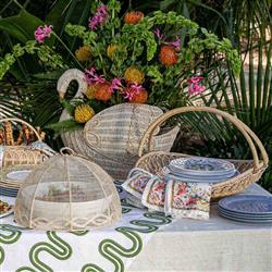 Juliska Tuileries Garden French Natural Woven Abaca Food Cover - Set of 2|