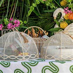 Juliska Tuileries Garden French Natural Woven Abaca Food Cover - Set of 2|