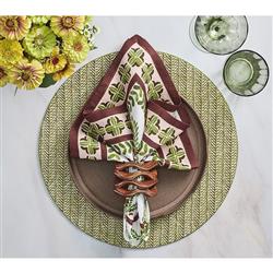 Sheila Chevron Modern Moss Green Placemat - Set of 4|