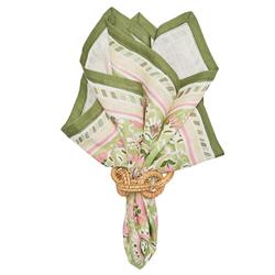 Mira French Country Green Floral Linen Napkin - Set of 4|