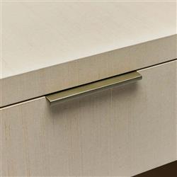 Montaigne Modern Classic Desert Beige Sisal Silver Iron Nightstand|