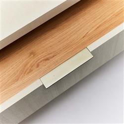 Montaigne Modern Classic Desert Beige Sisal Silver Iron Nightstand|