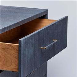 Taylor Modern Classic Navy Blue Sisal Brass Iron Double Dresser|