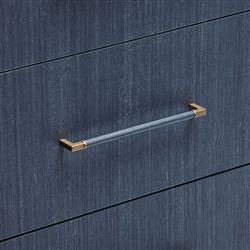 Taylor Modern Classic Navy Blue Sisal Brass Iron Double Dresser|