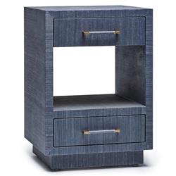 Taylor Modern Classic Navy Blue Sisal Brass Iron Nightstand - Small|