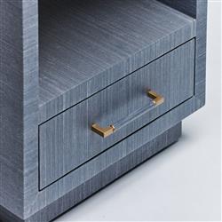 Taylor Modern Classic Navy Blue Sisal Brass Iron Nightstand - Small|