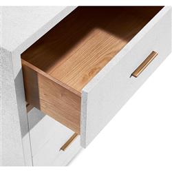 Livia Modern Classic White Faux Linen Dresser|