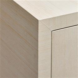 Montaigne Modern Desert Beige Sisal Silver Iron Bachelor Chest|