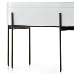 Jared Industrial Loft White Iron Brass Base Oval Outdoor Planter|