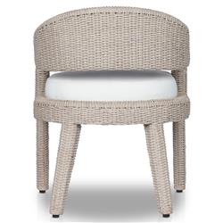 Alexander Coastal Off White Upholstered Beige Woven Outdoor Dining Arm Chair|