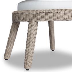 Alexander Coastal Off White Upholstered Beige Woven Outdoor Dining Arm Chair|