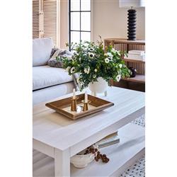 Carter Coastal Beach White Sand Oak 2 Tier Rectangular Coffee Table|