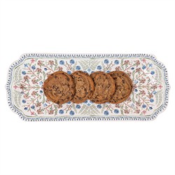 Juliska Villa Seville French Country Chambray Floral Ceramic Hostess Tray|