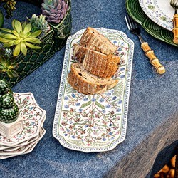 Juliska Villa Seville French Country Chambray Floral Ceramic Hostess Tray|